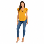 Blusa con Manga Olan y Detalle en Escote