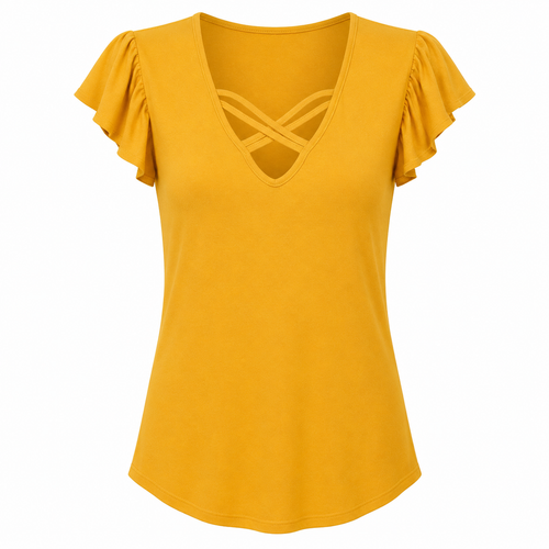 Blusa con Manga Olan y Detalle en Escote